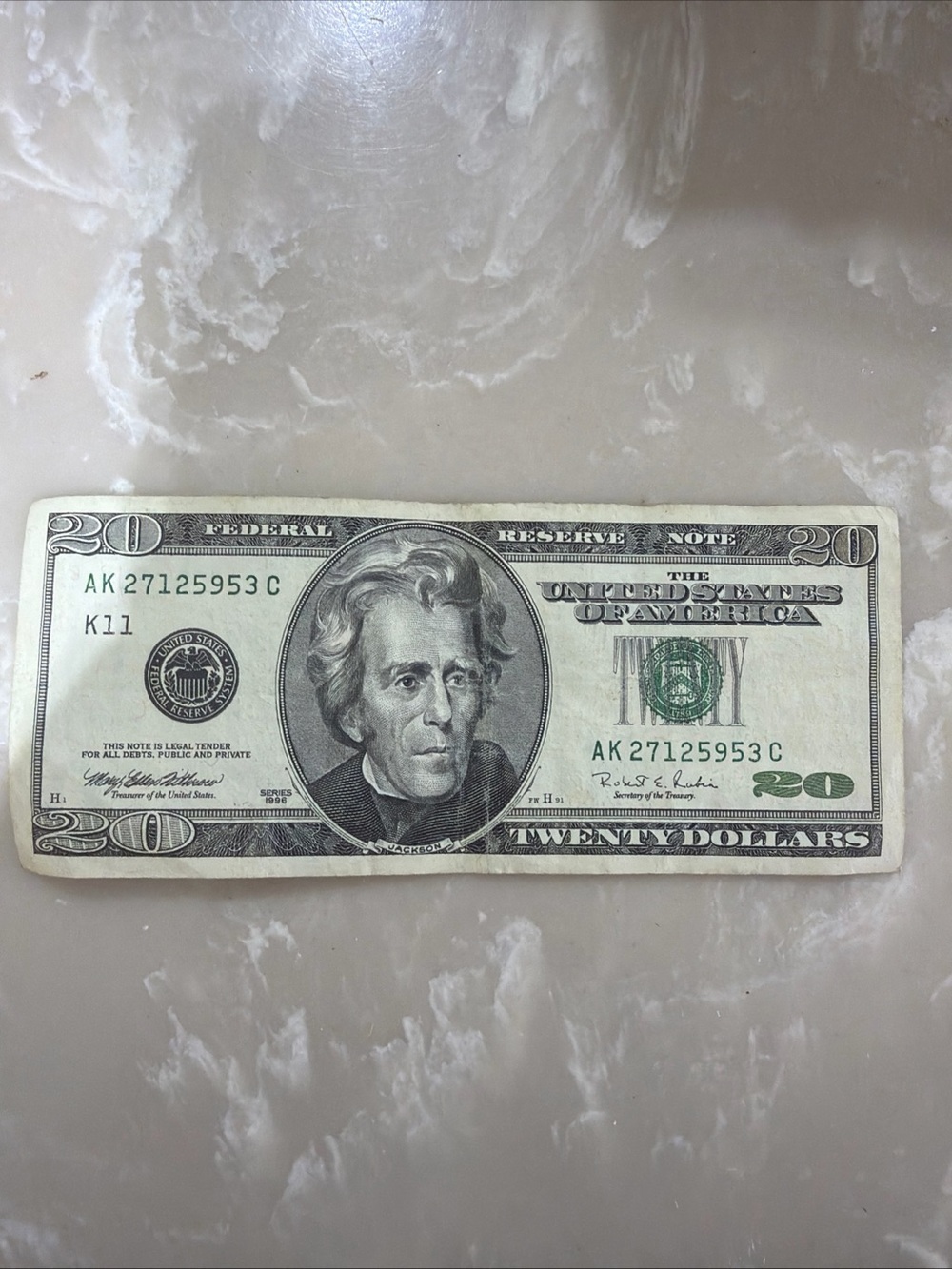 1996 H note Dallas federal reserve 20 bill rare
